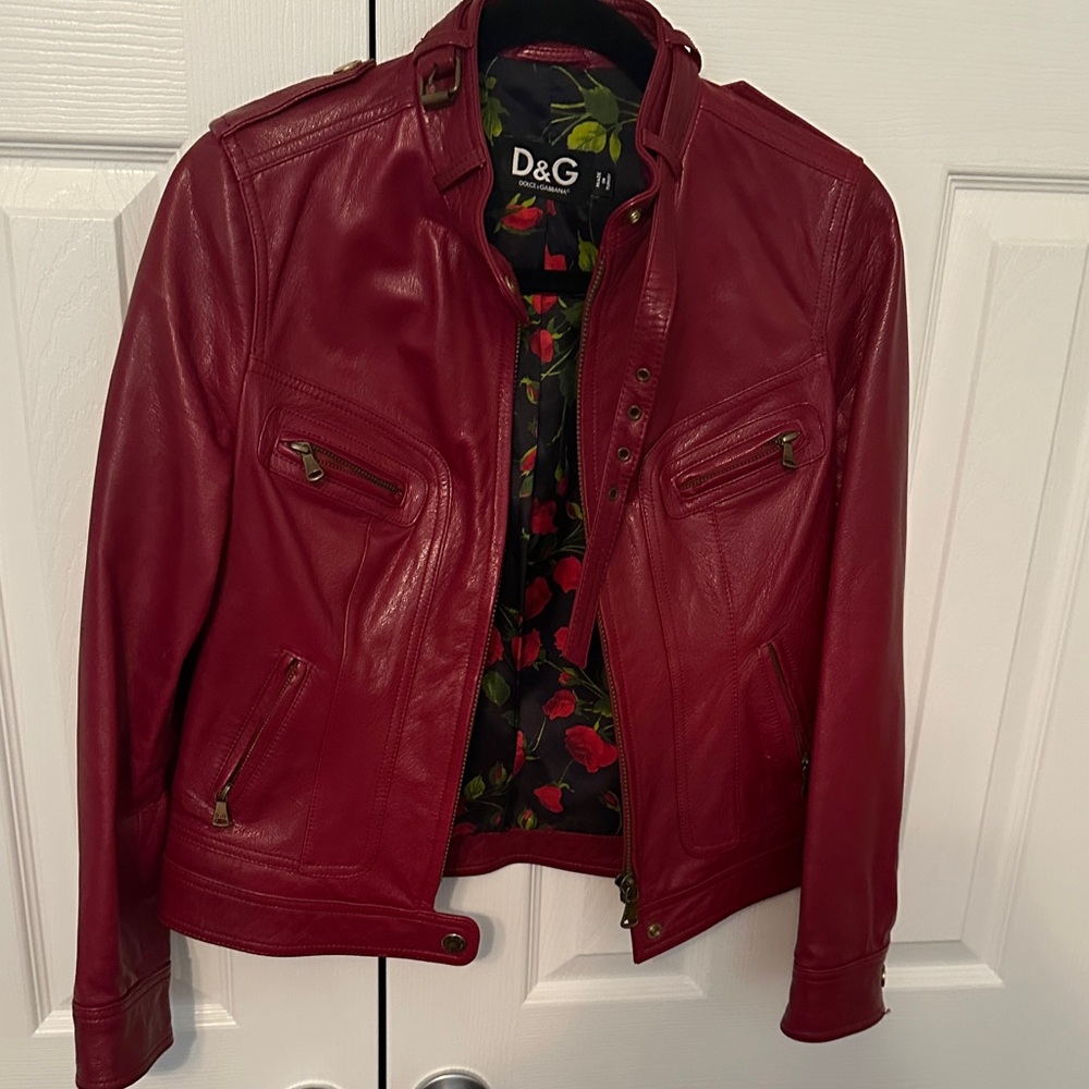D&G Red Leather Jacket
